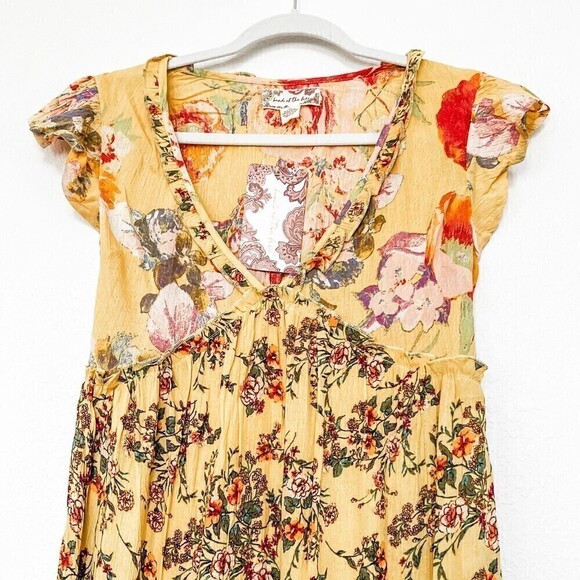 NWT $119 Band Of The Free Amaryllis Maxi Dress Yellow Floral Size XS - Picture 6 of 8
